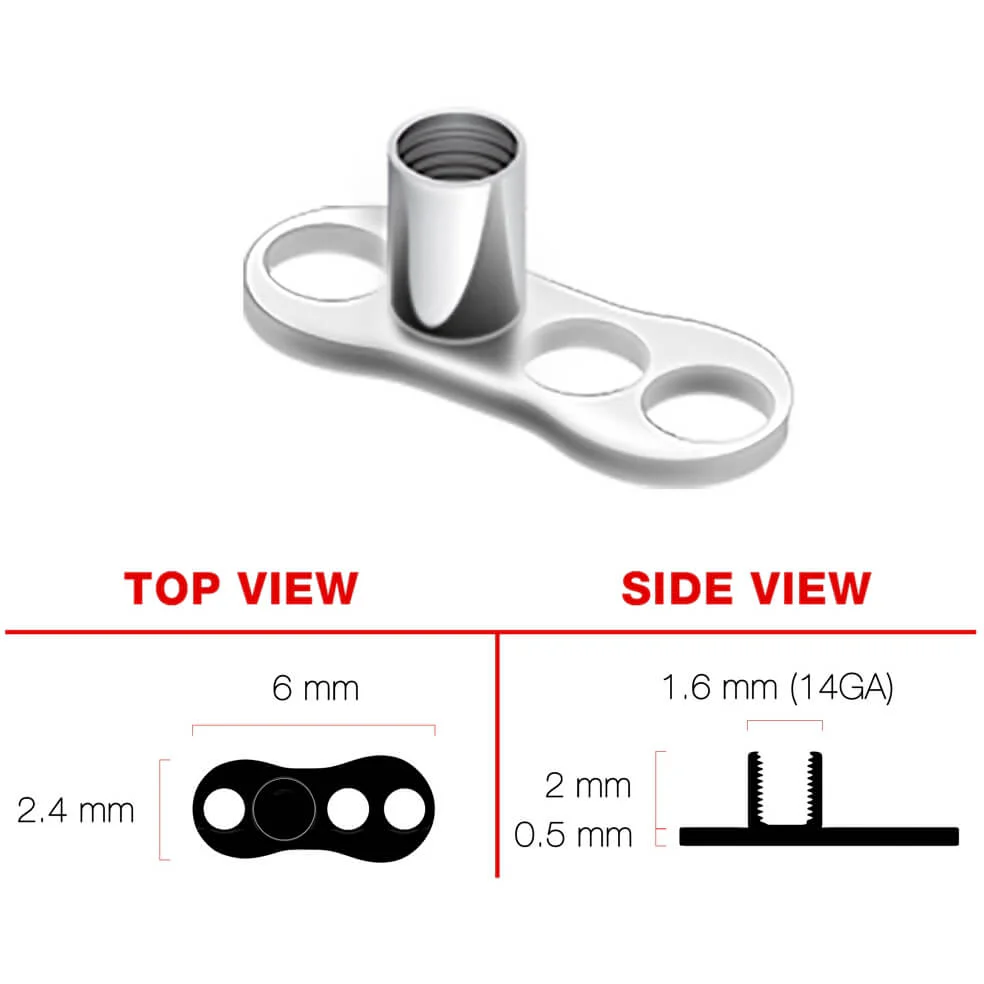 Titanium dermal anchor base 3 holes - Image 3