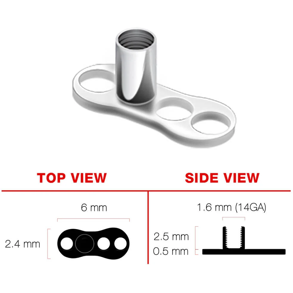 Titanium dermal anchor base 3 holes - Image 4