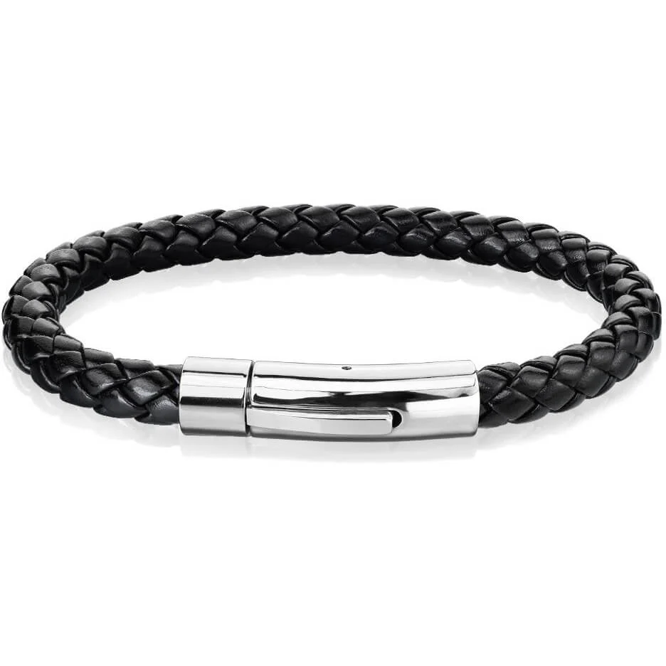 Black Braided Silver Claps