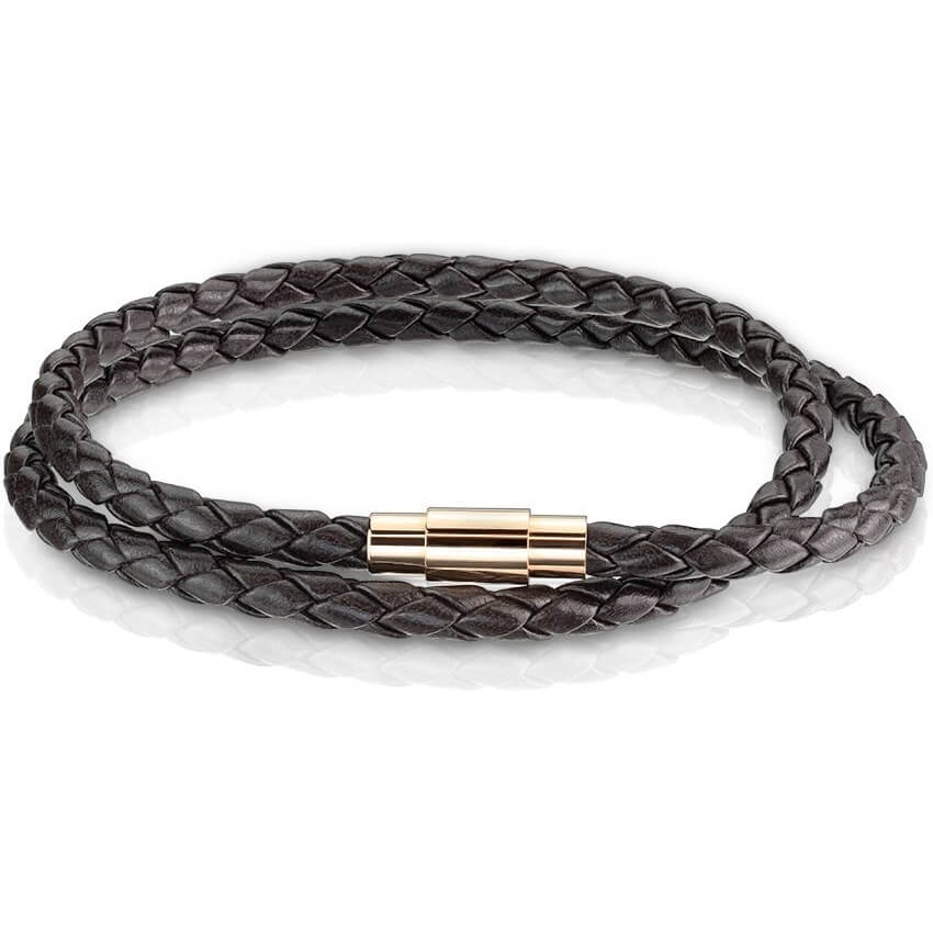 Double Row Brown Braided Roségold Claps Magnet