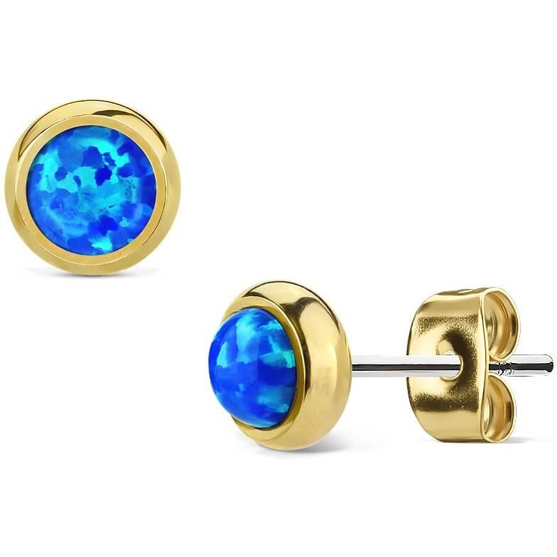 Ear Stud Opal Round