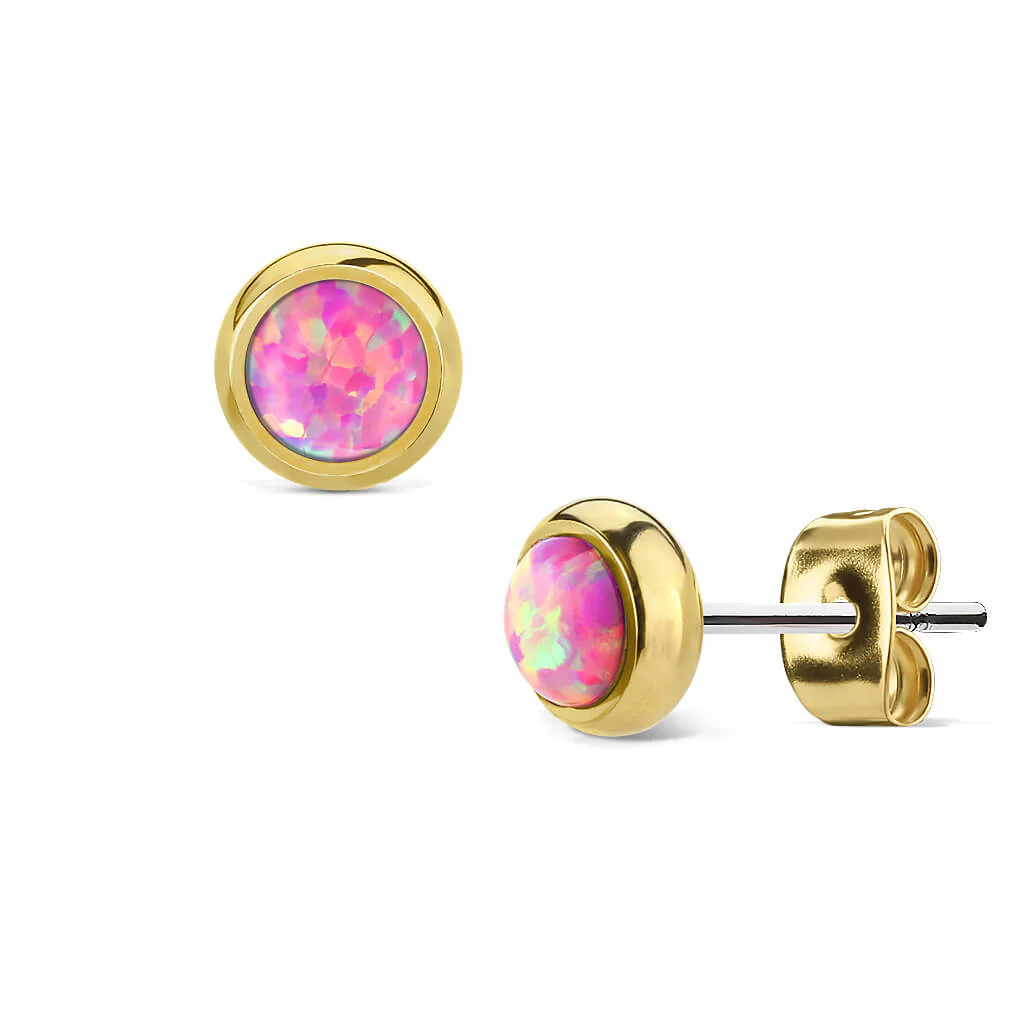 Ear Stud Opal Round - Image 3