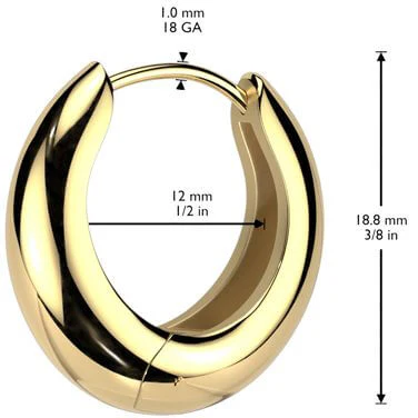Wide Hinged Hoop Earrings - Image 2