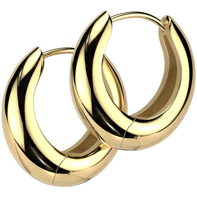 Wide Hinged Hoop Earrings - Image 3