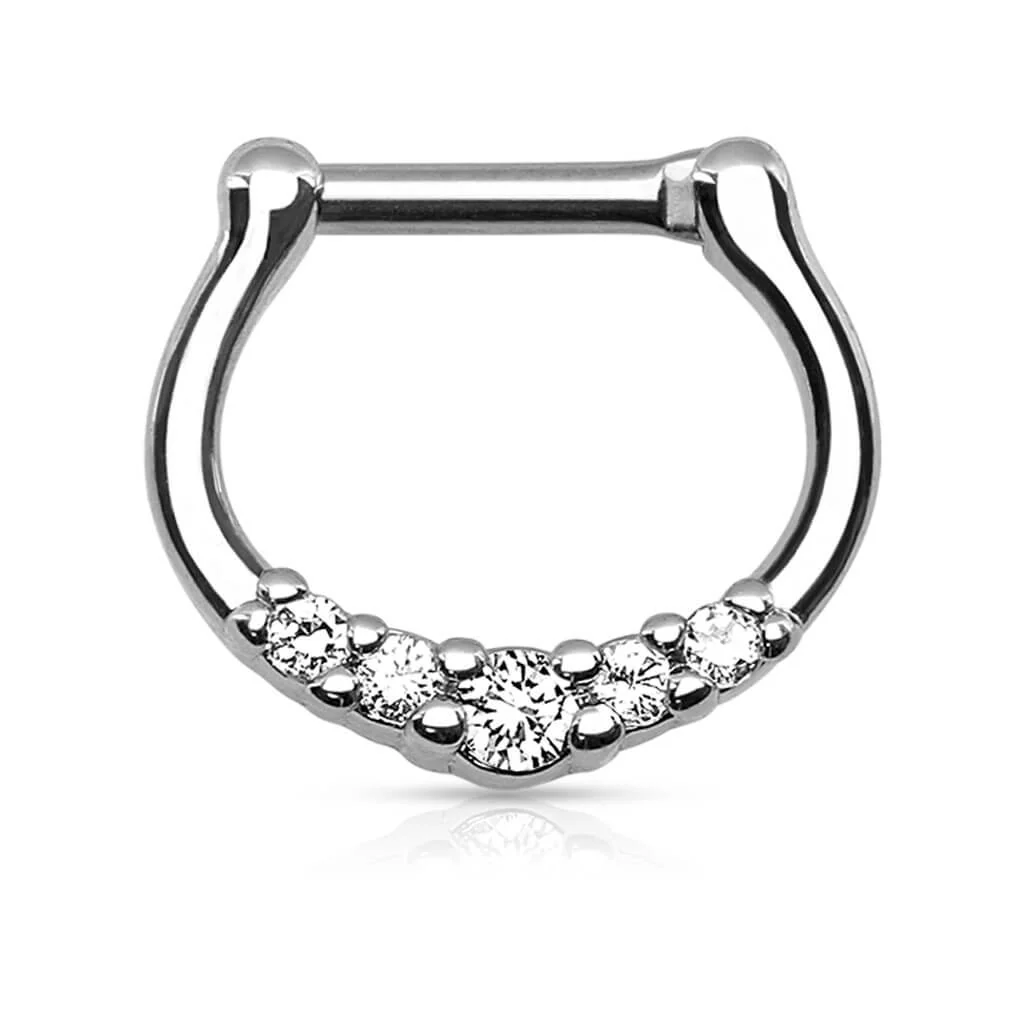 Septum Piercing Clicker Zirconia Clicker - Image 2