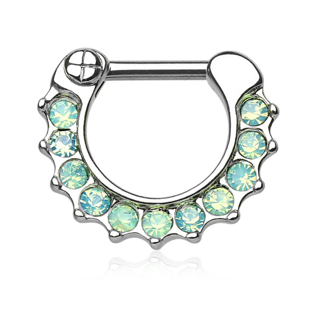 Septum Piercing Clicker Opal Clicker - Image 3