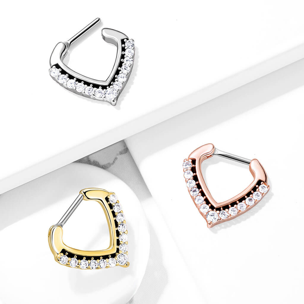 Septum Piercing Clicker Triangle Zirconia Clicker - Image 4