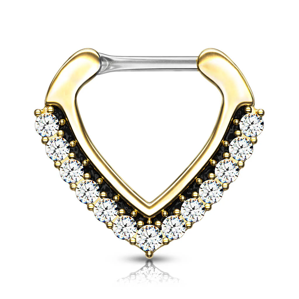 Septum Piercing Clicker Triangle Zirconia Clicker - Image 6