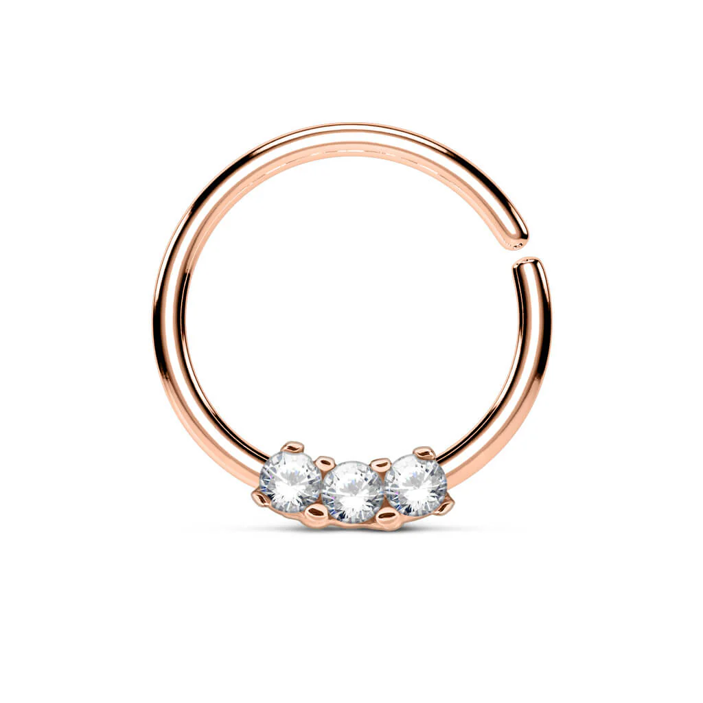 Piercing Ring 3 Zirconia Bendable - Image 6