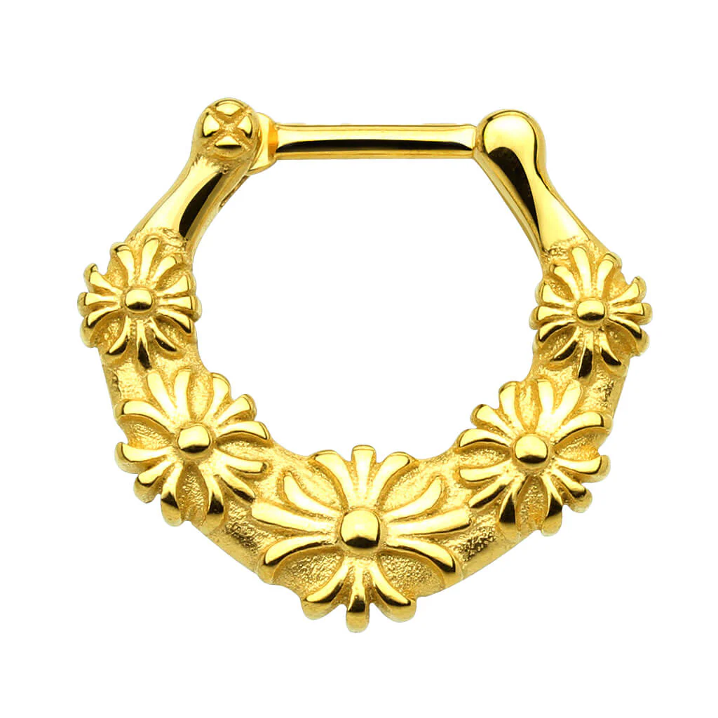 Septum Piercing Clicker Flowers Clicker - Image 2
