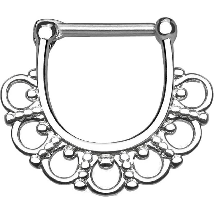 Septum Piercing Clicker Clicker Tribal Silver