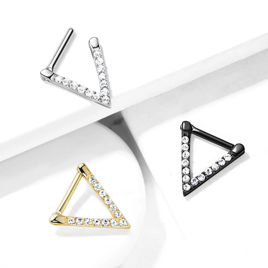 Septum Piercing Clicker Triangle Zirconia Clicker - Image 6