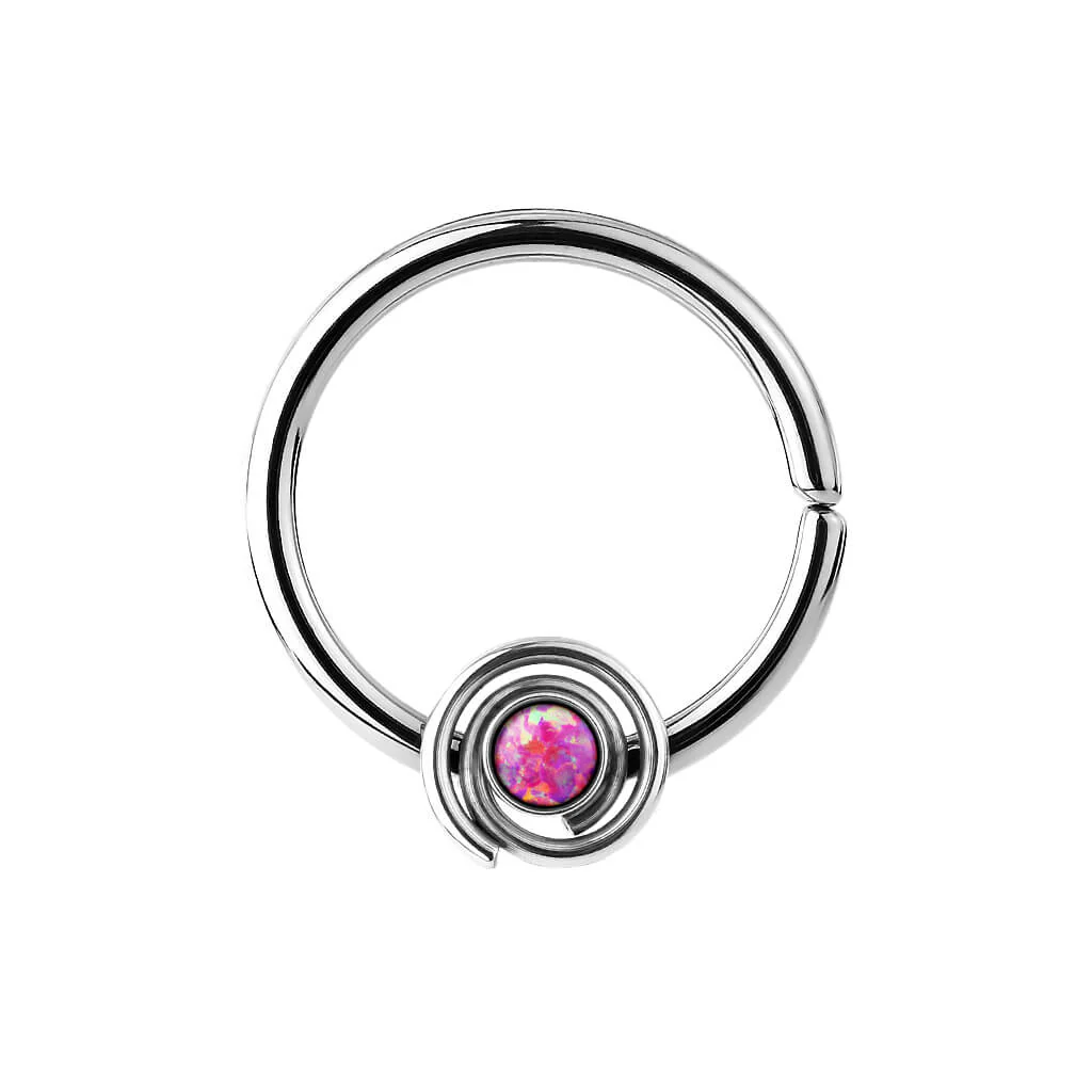 Ring Opal Round Silver Bendable - Image 5