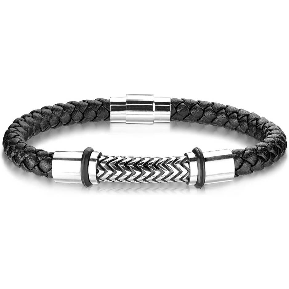 Black Braided Silver Magnet