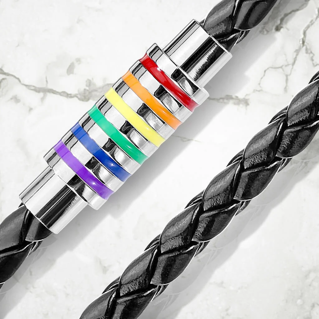 Black Braided Rainbow Stripes - Image 2