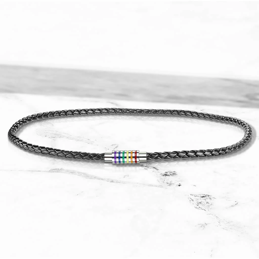 Black Braided Rainbow Stripes - Image 3