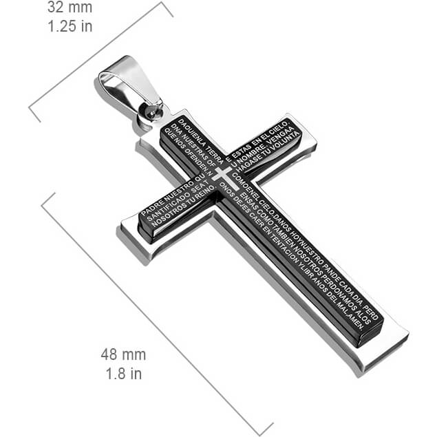 Cross Our Father Silver Black - Image 2