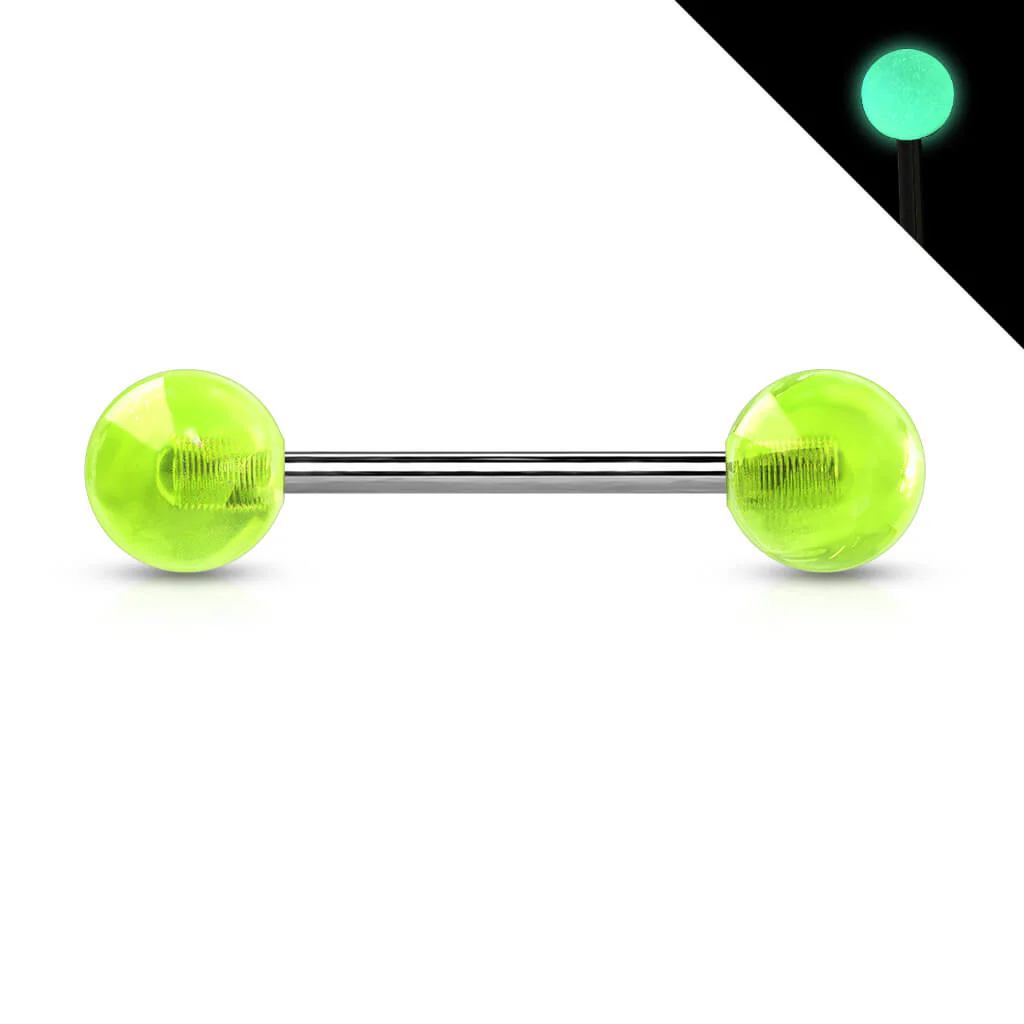 Titanium Barbell Acrylic Ball Glow in the Dark - Image 4