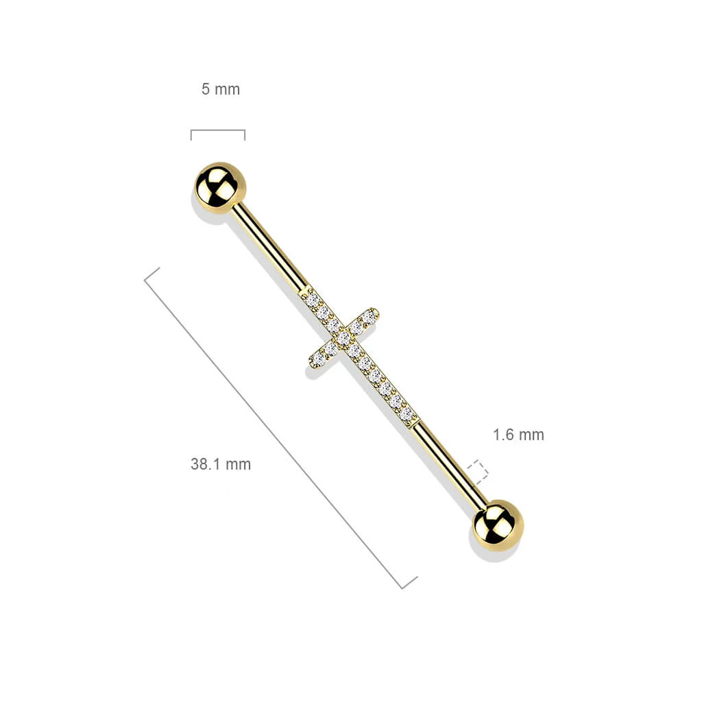 Titanium Industrial Barbell Cross Zirconia - Image 3