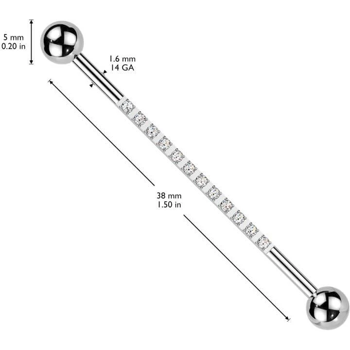 Titanium Industrial Barbell zirconias - Image 2