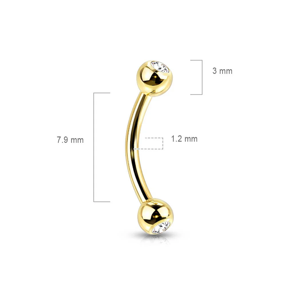 Titanium Eyebrow Piercing Ball Zirconia - Image 3