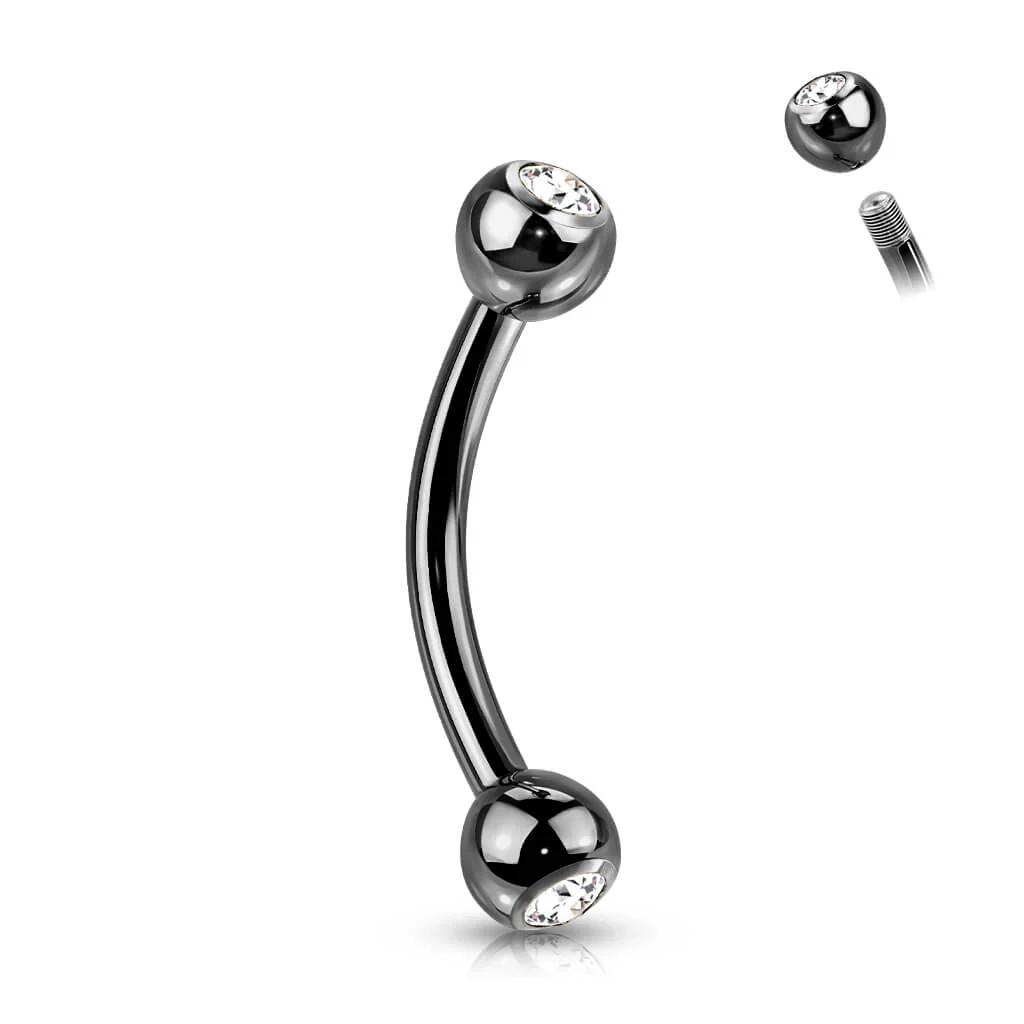 Titanium Eyebrow Piercing Ball Zirconia - Image 4