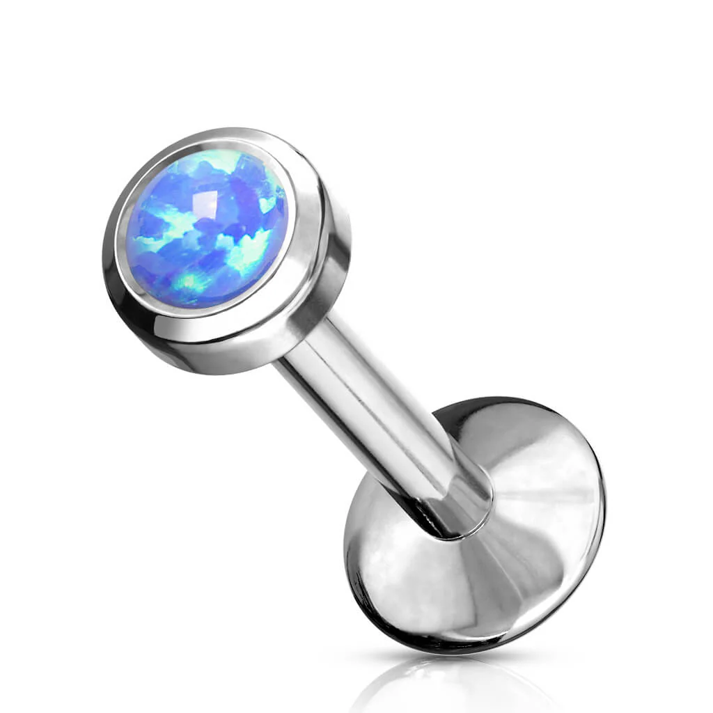 Titanium Labret Opal Round Internally Threaded - Image 6