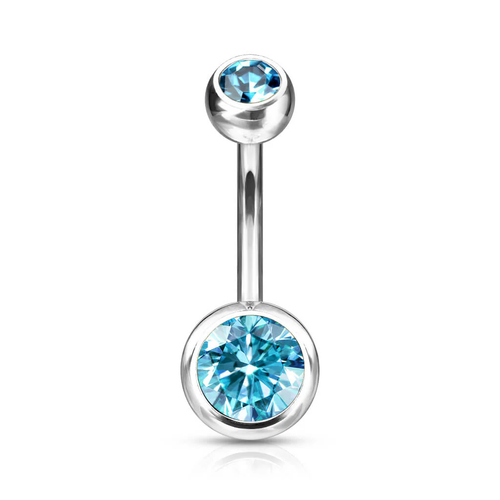 Titanium Belly Button Piercing Zirconia Round - Image 12