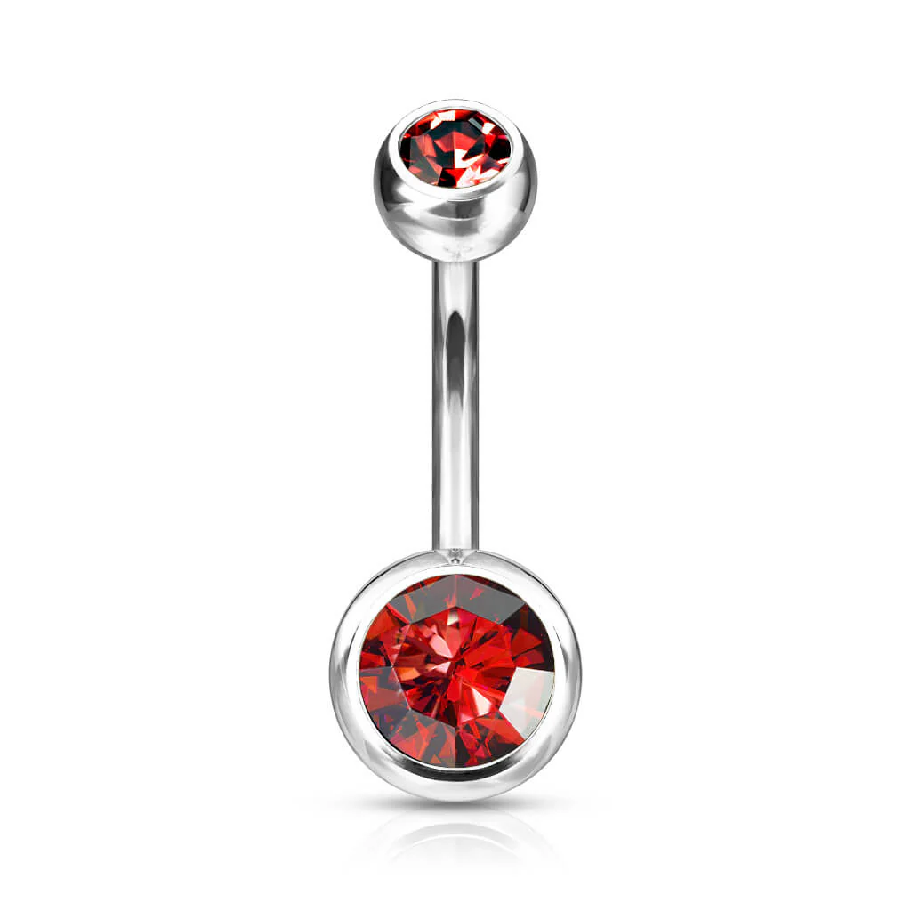 Titanium Belly Button Piercing Zirconia Round - Image 13