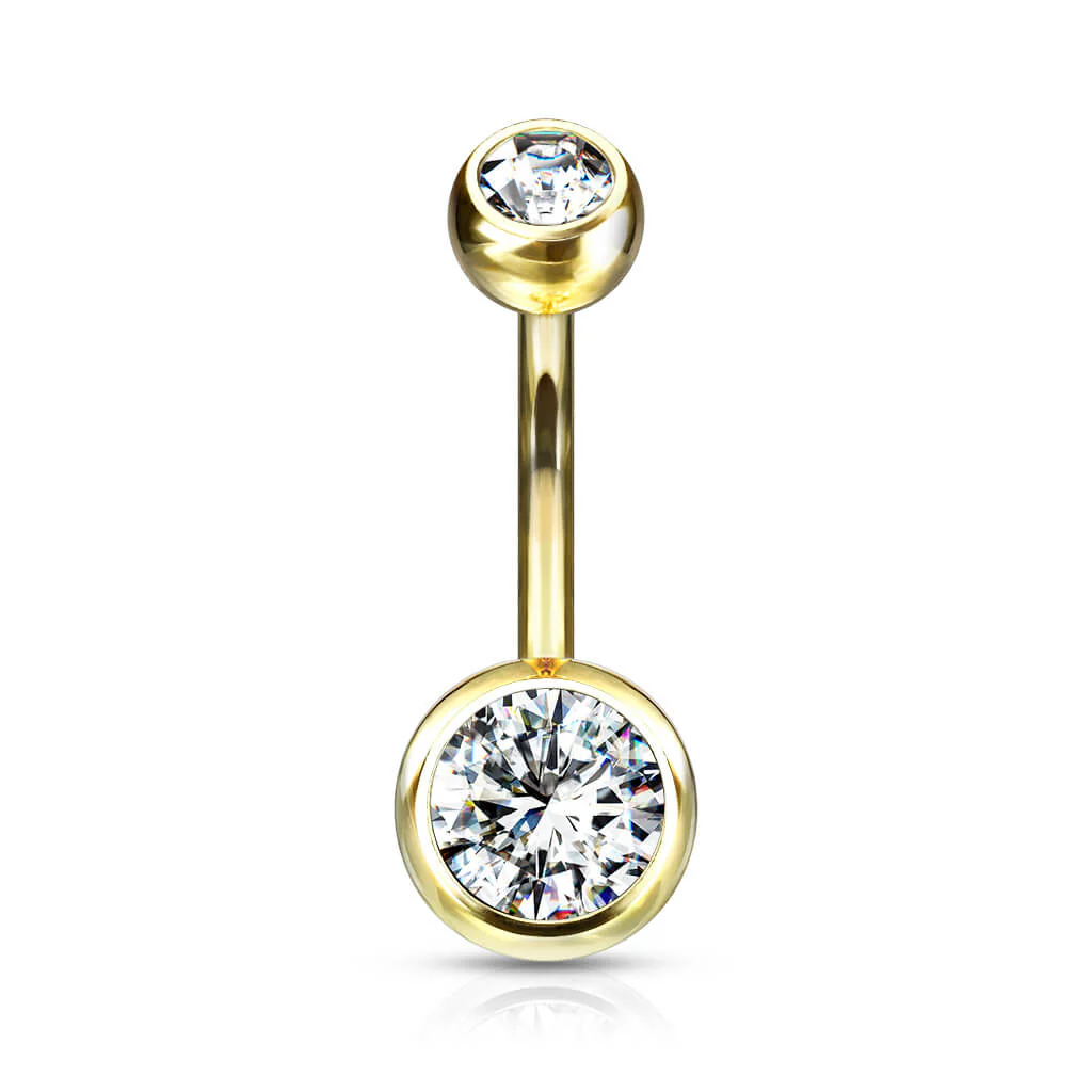 Titanium Belly Button Piercing Zirconia Round - Image 14