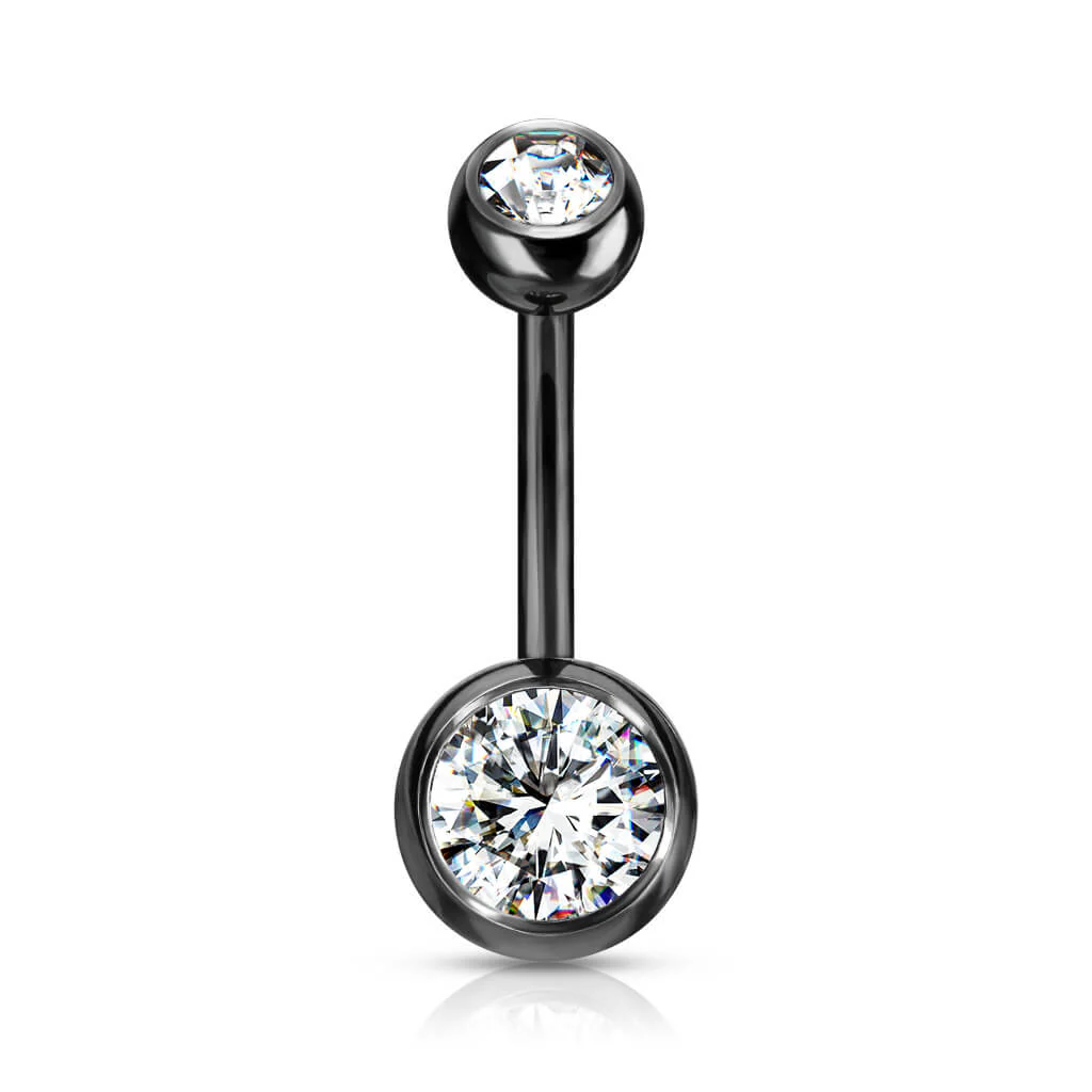 Titanium Belly Button Piercing Zirconia Round - Image 15