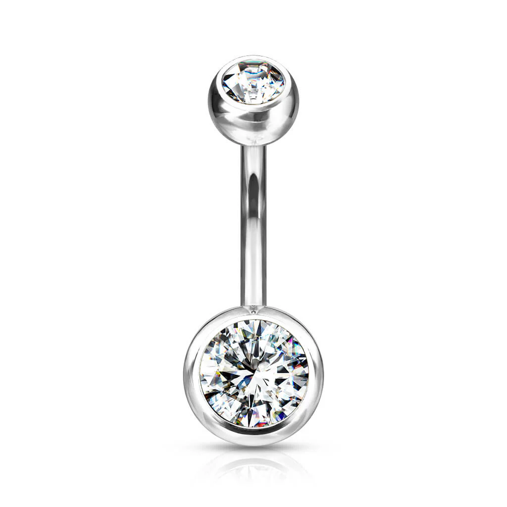 Titanium Belly Button Piercing Zirconia Round - Image 9