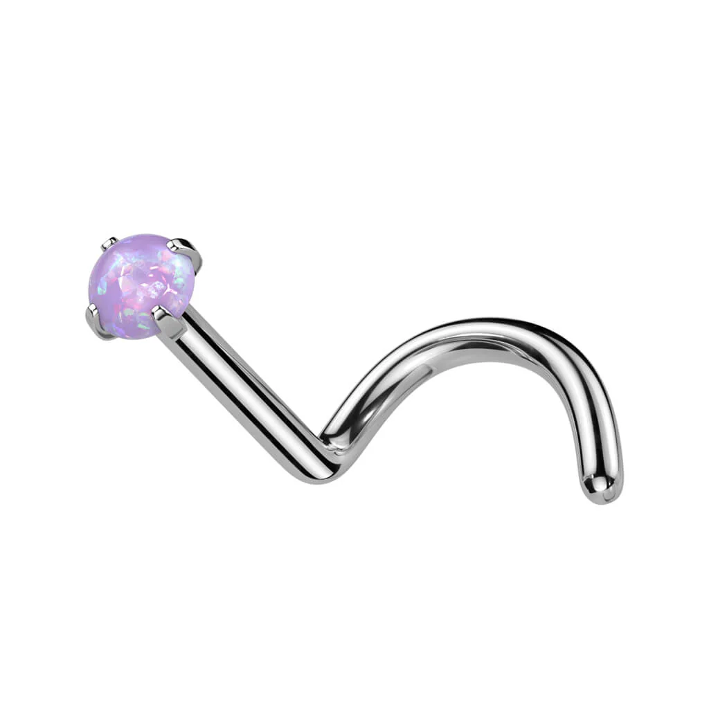 Titanium Nose Screw Opal Ball - Image 11