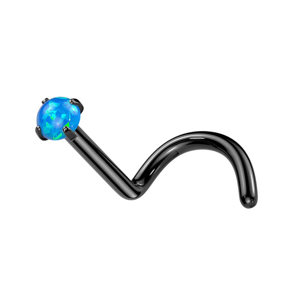 Titanium Nose Screw Opal Ball - Image 4