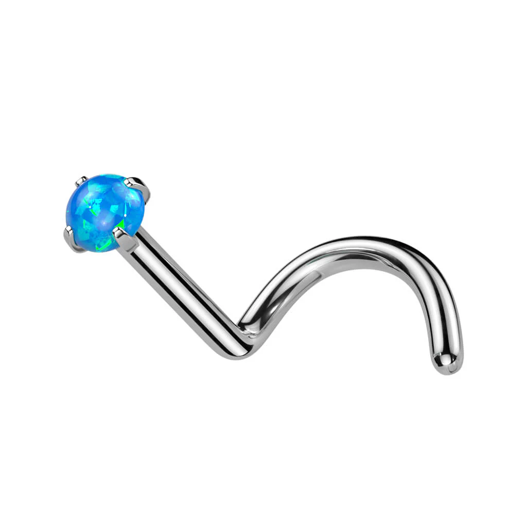 Titanium Nose Screw Opal Ball - Image 8