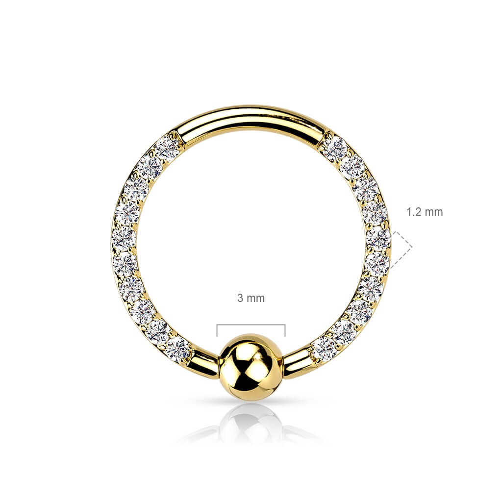 Titanium Ring Ball Zirconia Captive Bead - Image 3