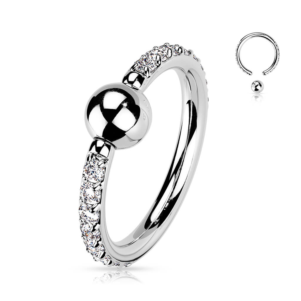 Titanium Ring Ball Zirconia Captive Bead - Image 2