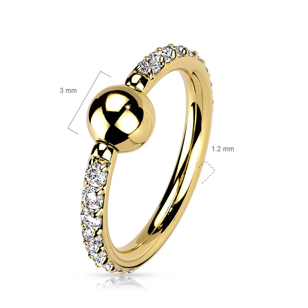Titanium Ring Ball Zirconia Captive Bead - Image 3