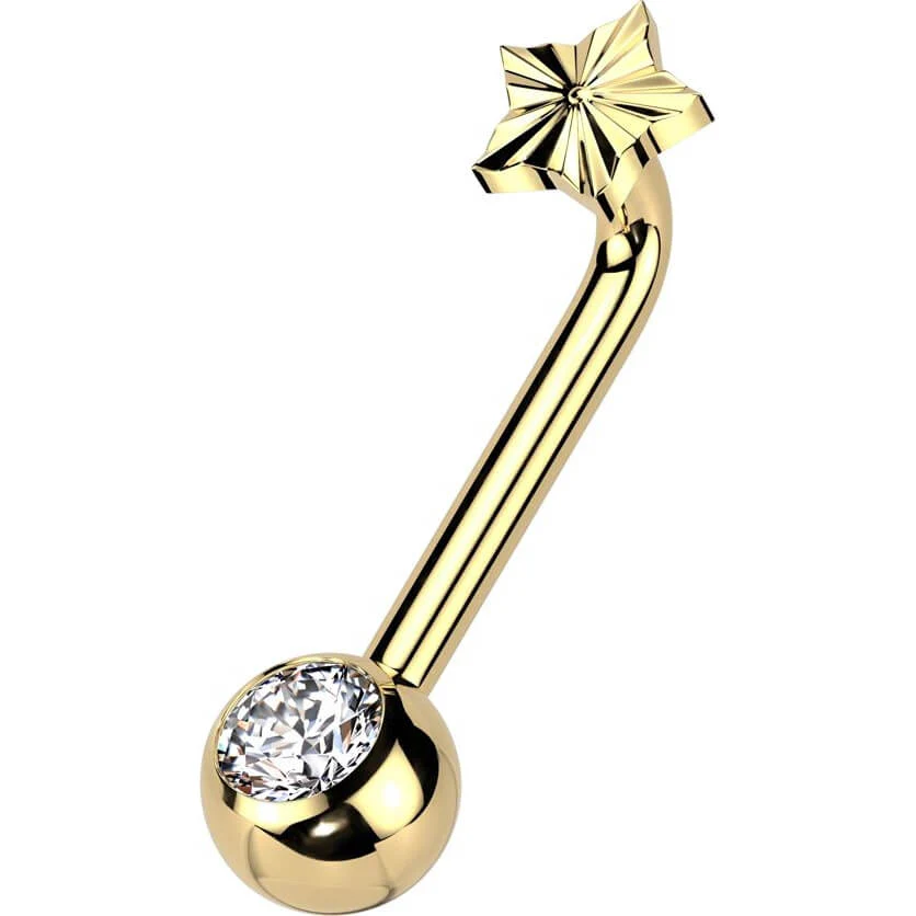 Titanium Christina piercing star Internally Threaded
