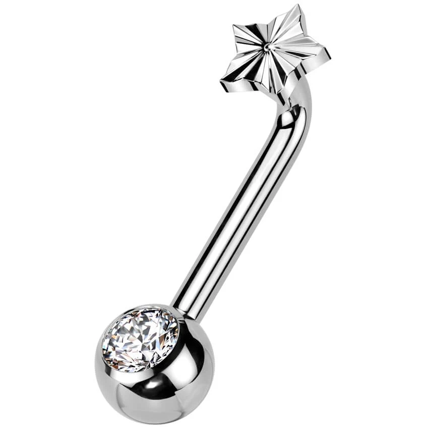 Titanium Christina piercing star Internally Threaded - Image 3