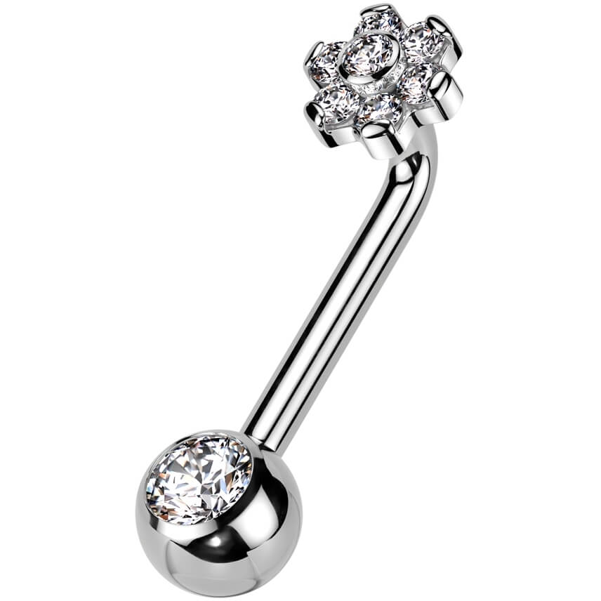 Titanium Christina piercing flower Internally Threaded - Image 3