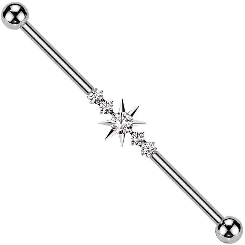 Titanium Industrial Barbell polar star zirconia Internally Threaded