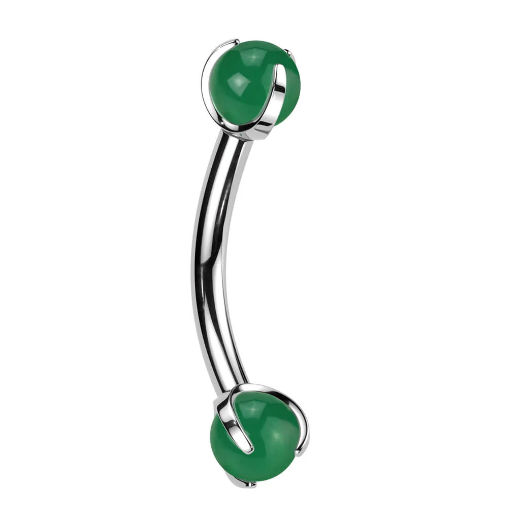 Curved Barbell Semi-Precious Stone Internally Threaded - Image 4