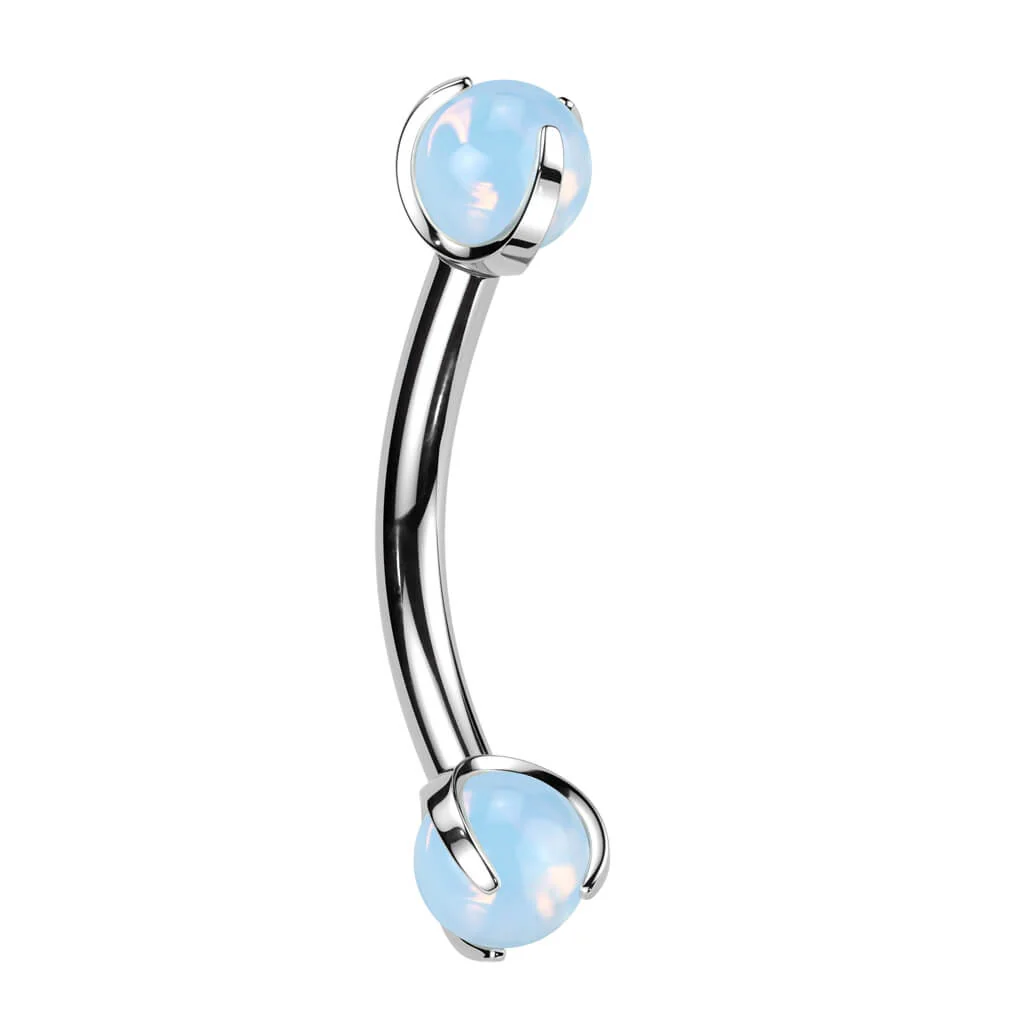 Curved Barbell Semi-Precious Stone Internally Threaded - Image 6