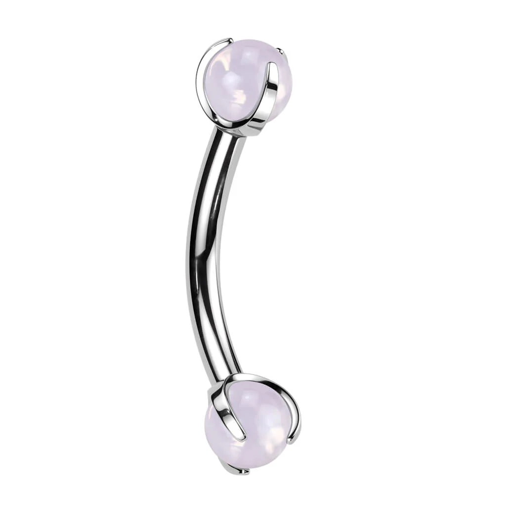 Curved Barbell Semi-Precious Stone Internally Threaded - Image 7