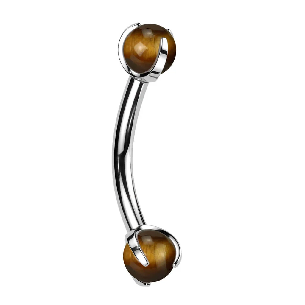 Curved Barbell Semi-Precious Stone Internally Threaded - Image 8