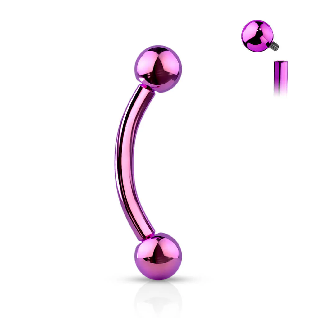 Titanium Eyebrow Piercing Ball Internally Threaded - Image 2