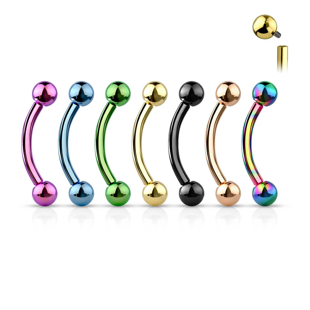 Titanium Eyebrow Piercing Ball Internally Threaded - Image 5