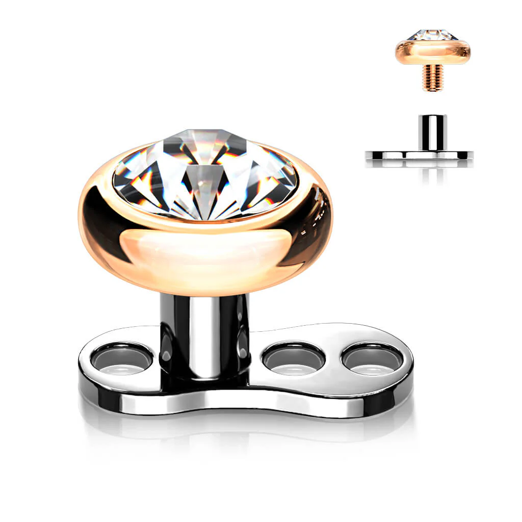 Titanium Dermal Anchor 2mm rise 3 holes zirconia flat top Internally Threaded - Image 10