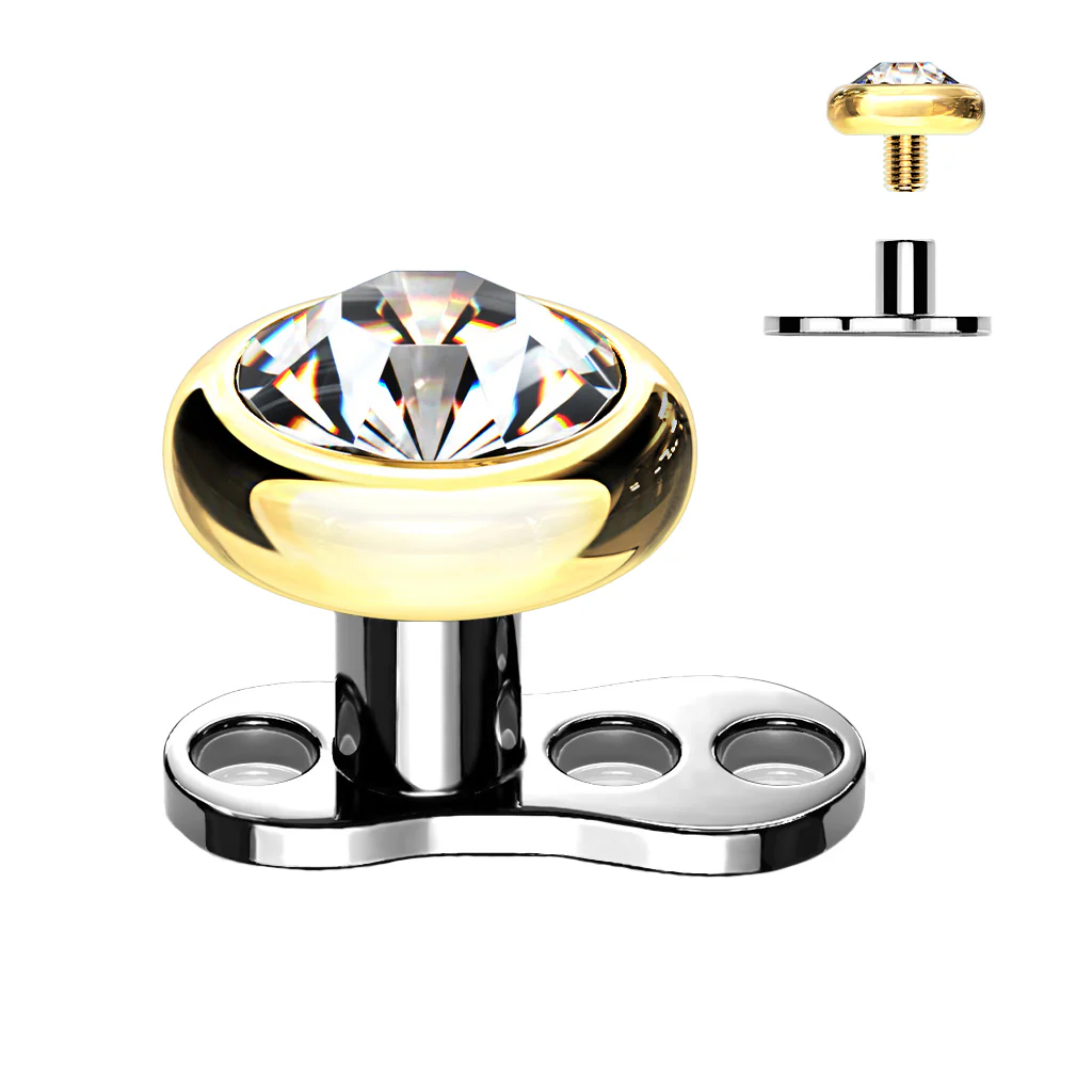 Titanium Dermal Anchor 2mm rise 3 holes zirconia flat top Internally Threaded - Image 11